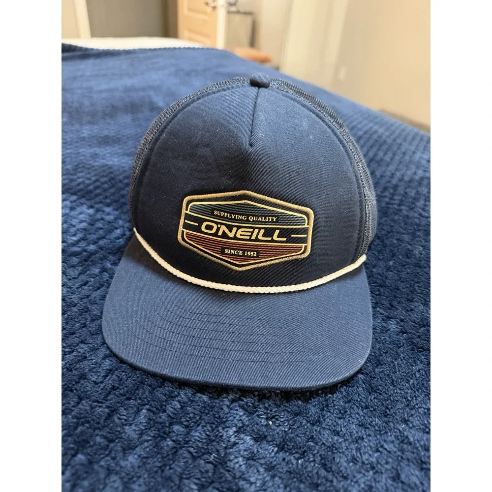 O'Neill Navy Blue Surf Wear Snapback Mesh Rope Trucker Hat‎